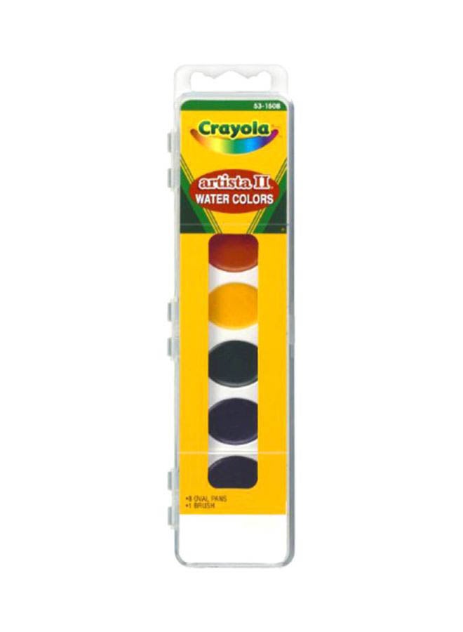 كرايولا ألوان مائية أرتيستا بيضاوية متوسطة الترطيب من 8 قطع أحمر/أصفر/أسود - Image 1