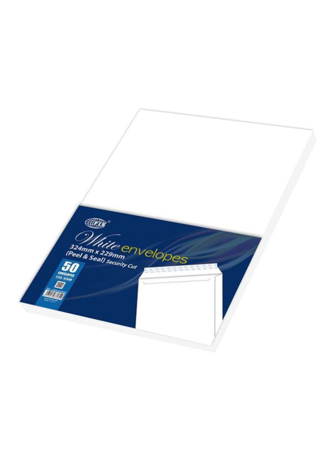 FIS 50-Piece Peel And Seal Envelope Set White - Image 2