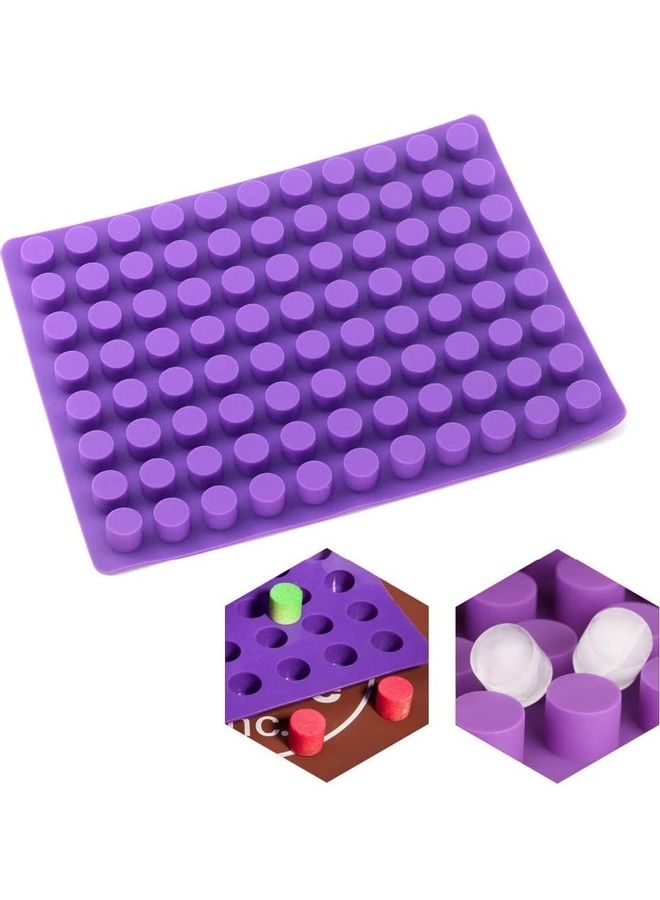 Generic Baking Supplies 88 Cavities Mini Round Small Cheesecake Silicone Molds for Chocolate Clover Jelly Candy Ice Mold Purple 11.76x11.22x0.8inch  - Image 2
