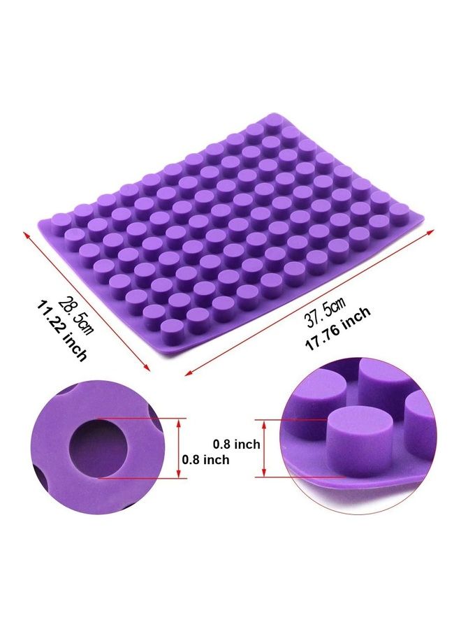 Generic Baking Supplies 88 Cavities Mini Round Small Cheesecake Silicone Molds for Chocolate Clover Jelly Candy Ice Mold Purple 11.76x11.22x0.8inch  - Image 3
