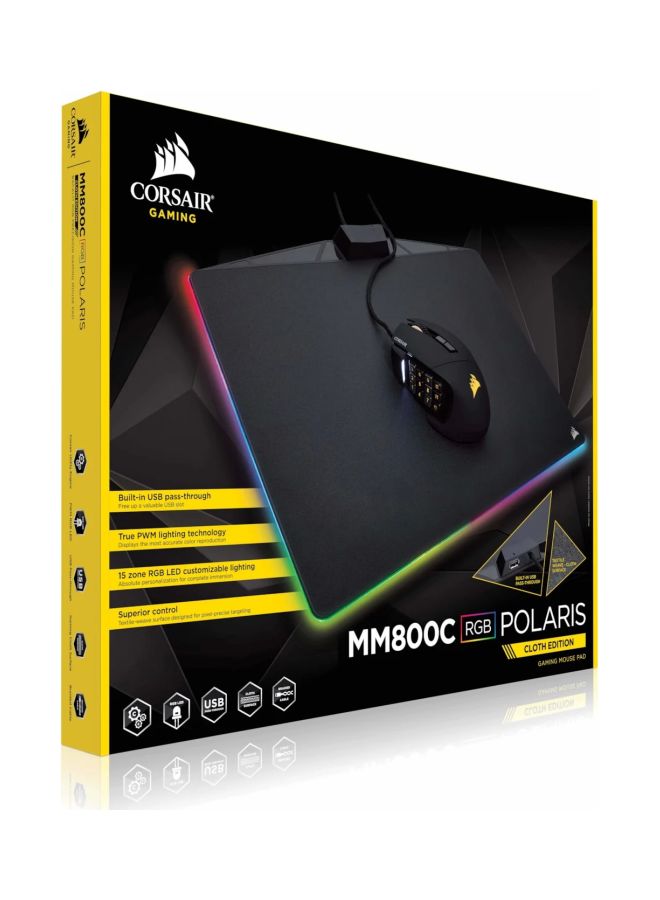 CORSAIR - Gaming CH-9440021-EU MM800C RGB POLARIS Cloth Edition Performance Gaming, 15 Zone LED Mouse Pad - Image 1