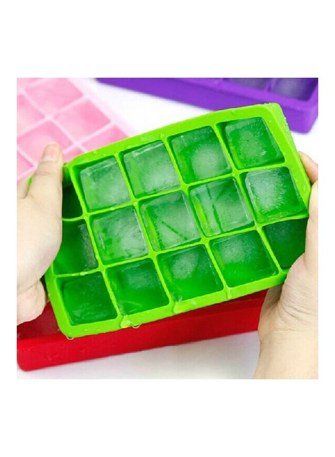 15 Cubes Silicone Ice Tray Green one size