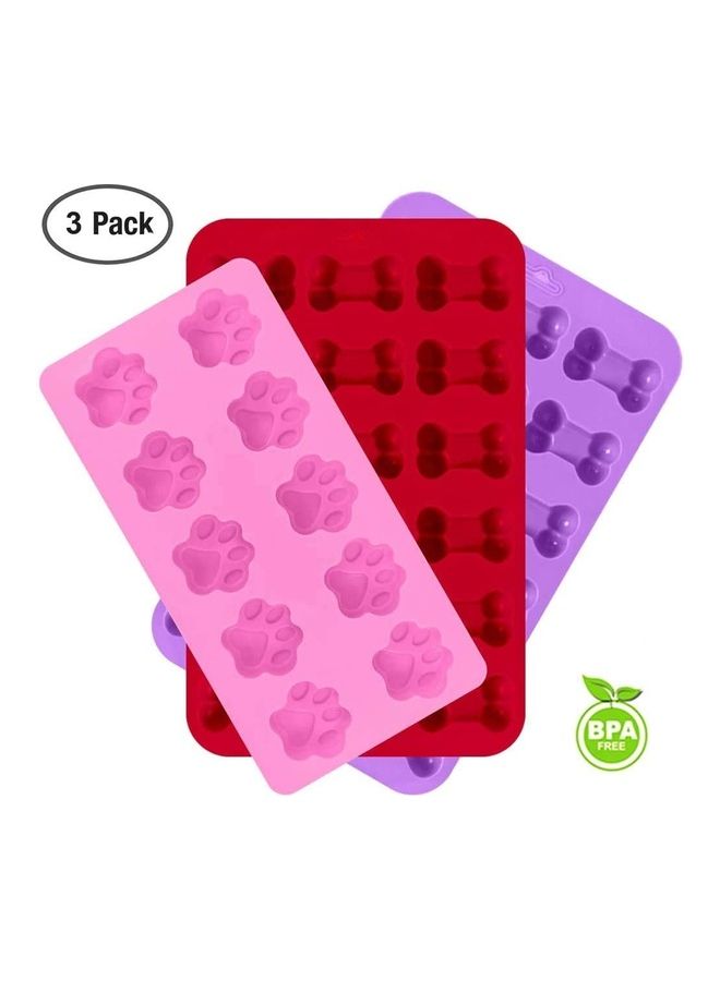 XiuWoo 3-Piece Puppy Dog Paw and Bone Silicone Molds Multicolour One size - Image 2
