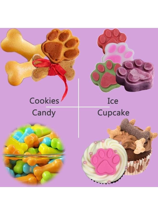 XiuWoo 3-Piece Puppy Dog Paw and Bone Silicone Molds Multicolour One size - Image 5