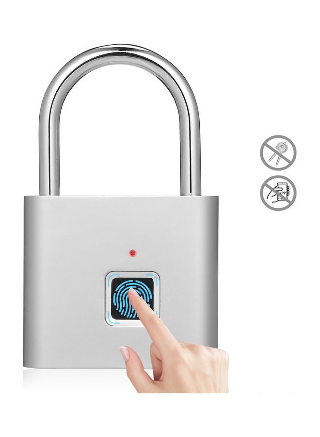 Smart Fingerprint Padlock Silver  - Image 2