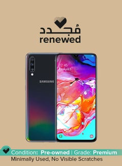 Renewed - Galaxy A70 Dual SIM Black 6GB RAM 128GB 4G LTE