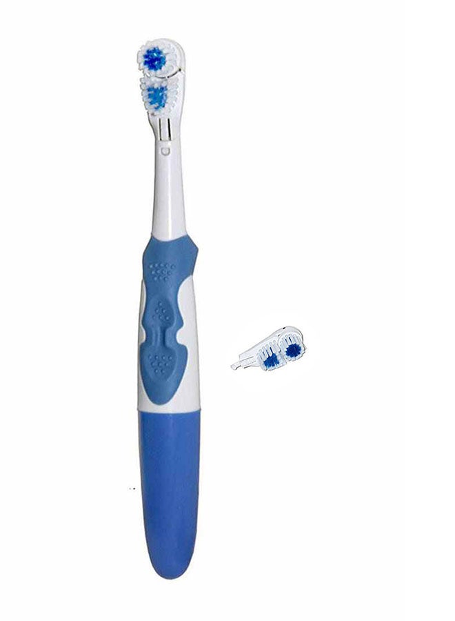 فرشاة أسنان كهربائية برأس مزدوج أبيض/أزرق 24سم