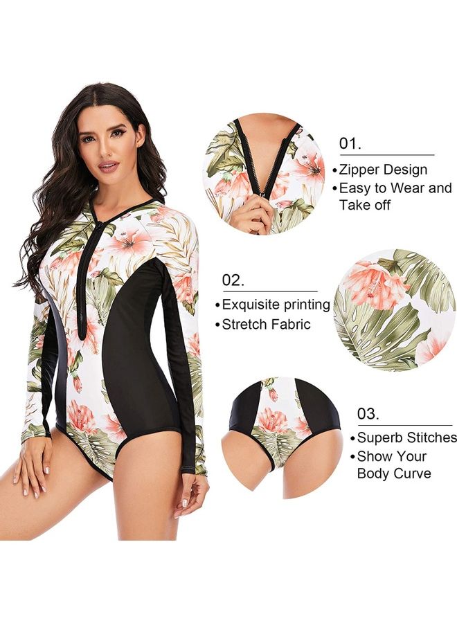 XiuWoo Long Sleeve Rash Guard UV Protection Surfing Swimsuit L  - Image 4