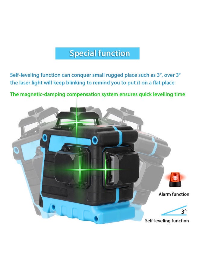 12-Line Multifunctional Laser Level Black/Blue - Image 2