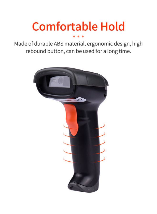 Aibecy - USB Connected 1D2D QR Barcode Scanner Black/Orange - Image 1