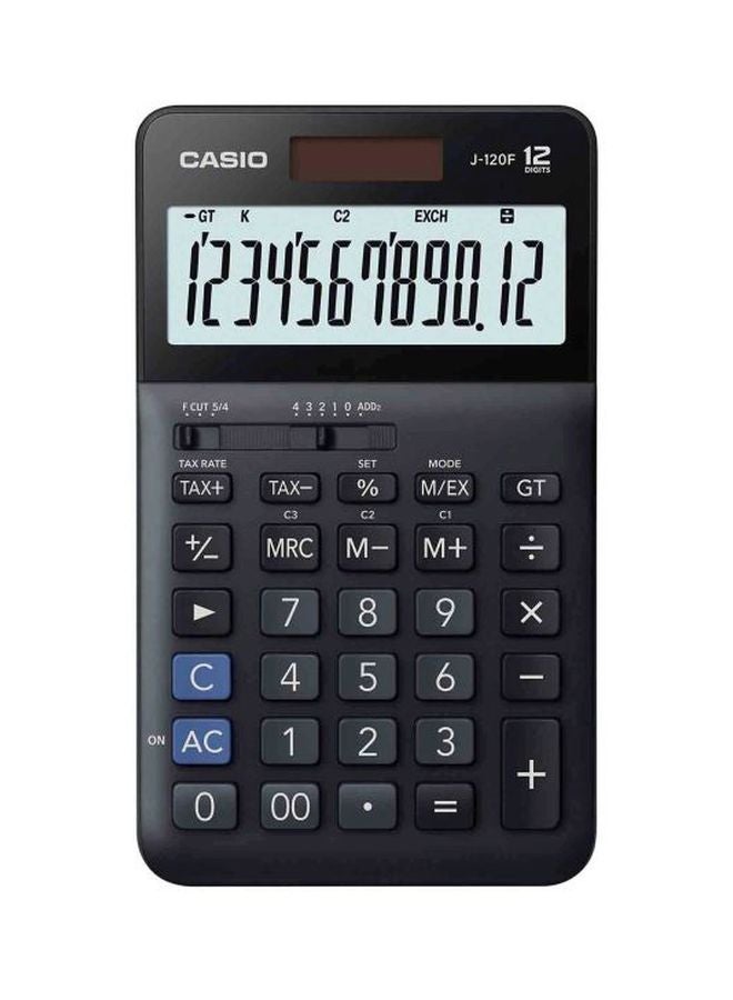 كاسيو آلة حاسبة إلكترونية بشاشة سعة 12 رقماً طراز DS-3B-W-DH أسود/ رمادي - Image 1