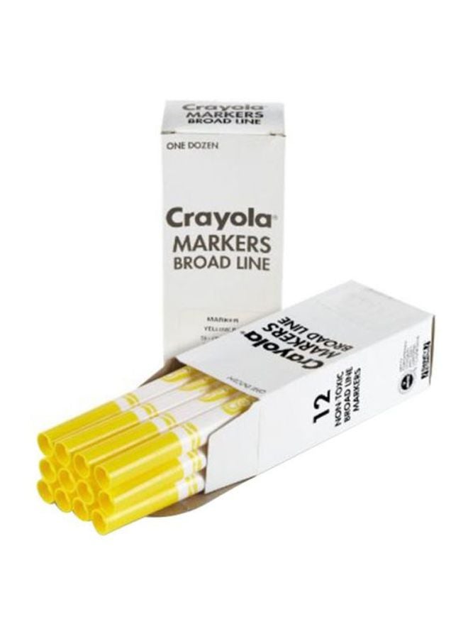 Crayola 12-Piece Board Line Original Bulk Markers Set 58-7700-034 Yellow/White - Image 1