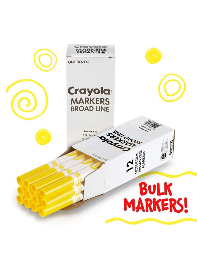 Crayola 12-Piece Board Line Original Bulk Markers Set 58-7700-034 Yellow/White - Image 3