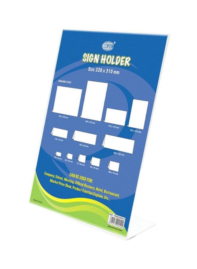 FIS L- Shape Upright Sign Holder Blue/White/Green