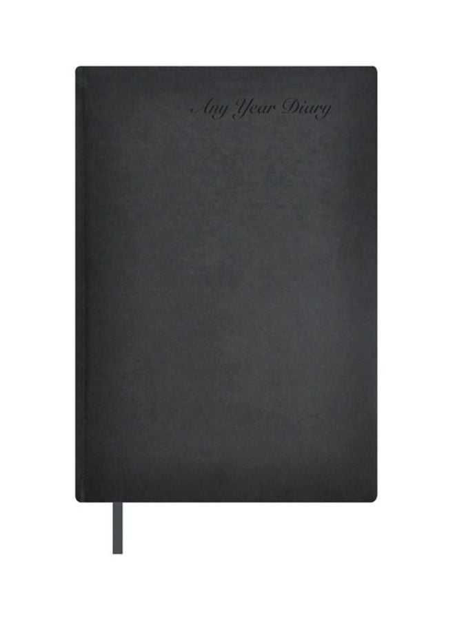 FIS - Undated Italian PU Any Year Diary, Size A5 Black - Image 1