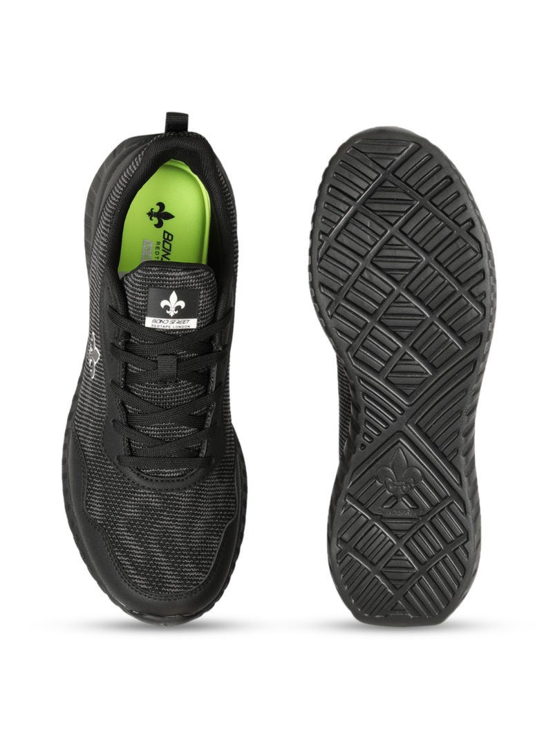 Bond Street By Redtape Side Logo Sport Shoes Black  - Image 5