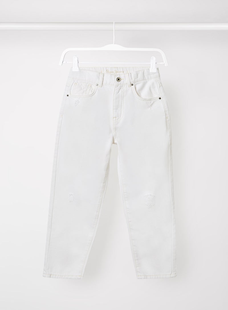 Pepe Jeans LONDON - Kids/Teen High Waist Jeans White - Image 1
