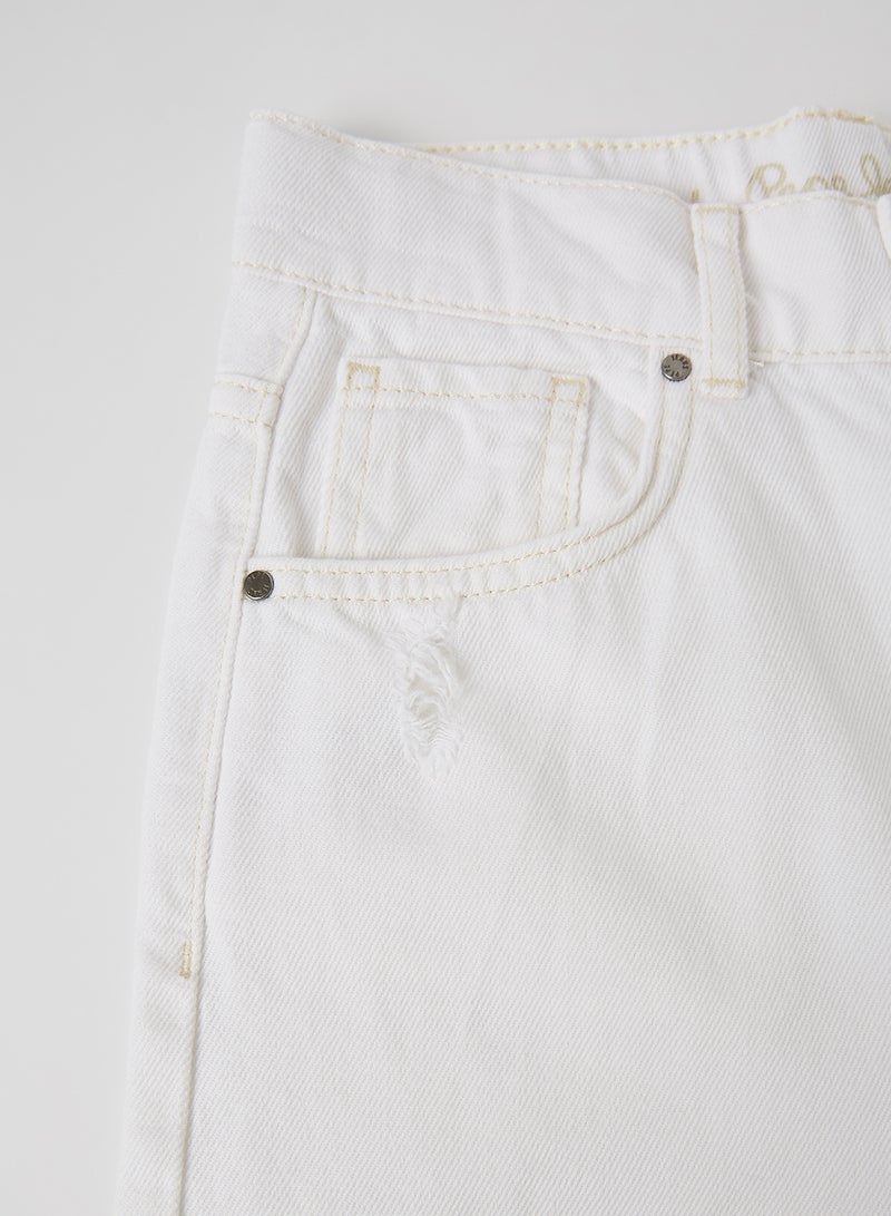 Pepe Jeans LONDON - Kids/Teen High Waist Jeans White - Image 1