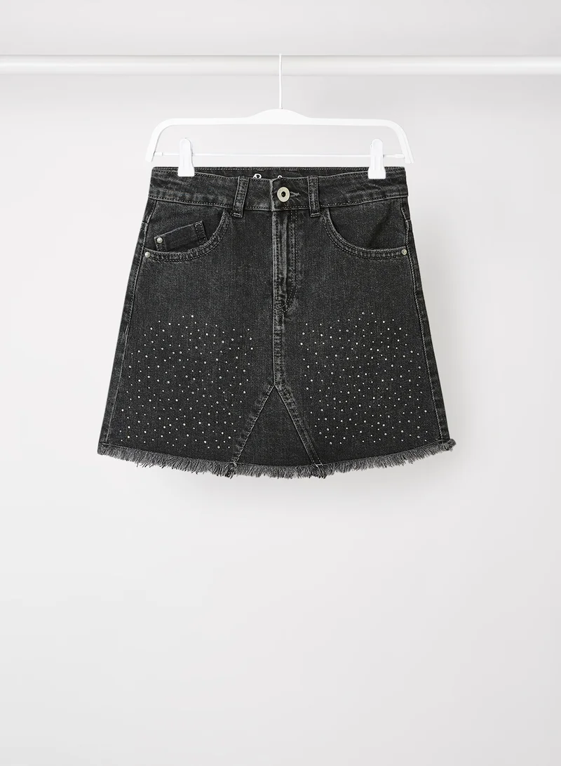 Pepe Jeans LONDON Kids/Teen Frayed Hem Mini Skirt