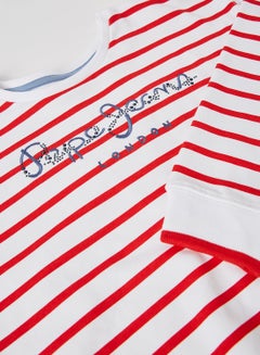 Pepe Jeans LONDON Kids/Teen Stripe Print Sweatshirt Red  - Image 3