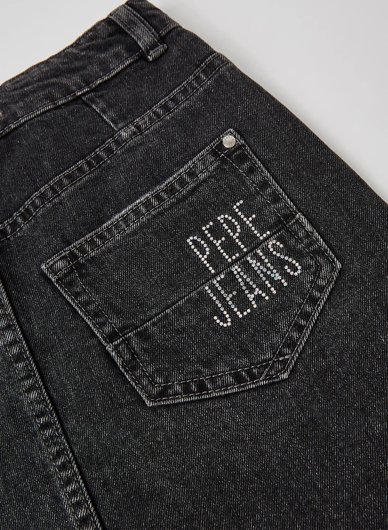Pepe Jeans LONDON Kids/Teen Frayed Hem Mini Skirt Black