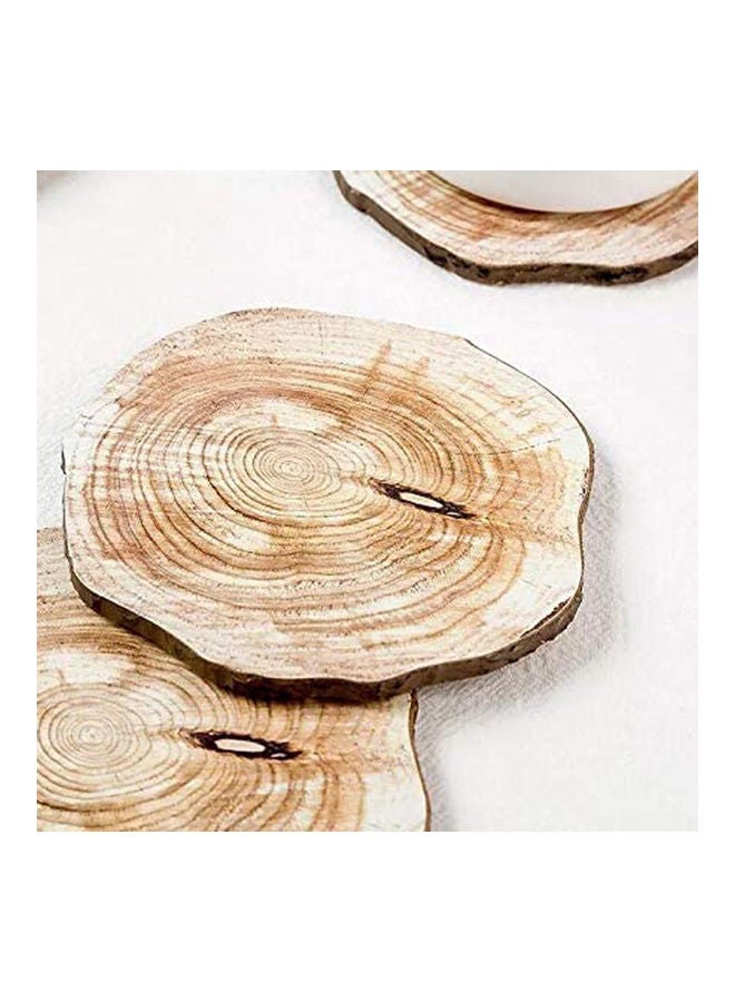 6-Piece Wooden Coasters Brown 10x10x1cm  - Image 2