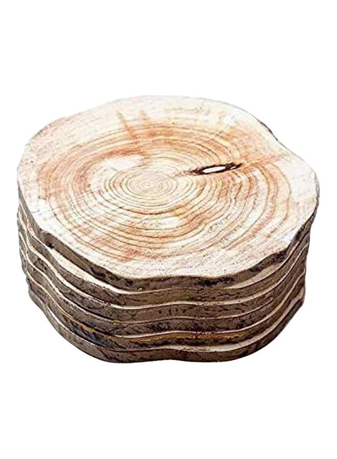 6-Piece Wooden Coasters Brown 10x10x1cm  - Image 1