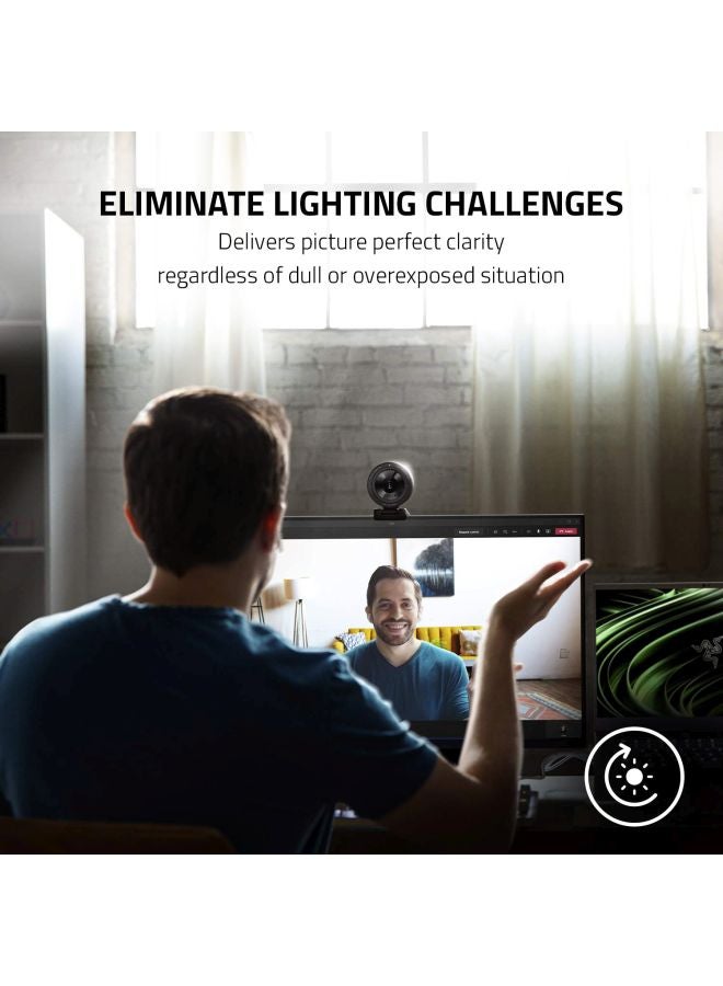 RAZER - Kiyo Pro Streaming Webcam  Uncompressed 1080p 60FPS, HighPerFormance Adaptive Light Sensor, HDREnabled, WideAngle Lens With Adjustable FOV, Lightningfast USB 3.0 - Image 1