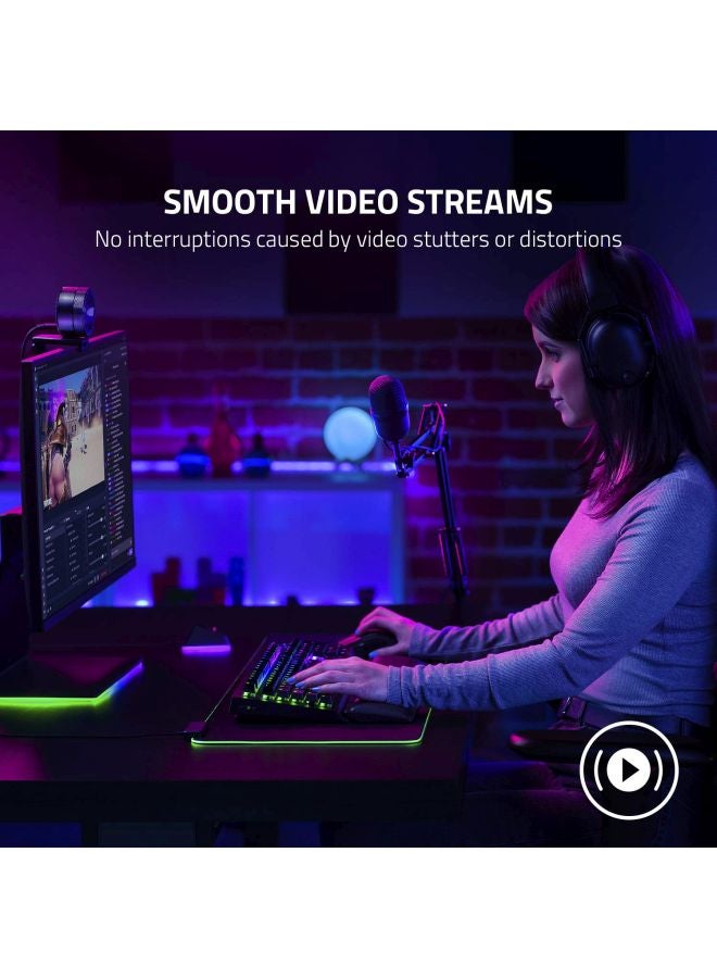 RAZER - Kiyo Pro Streaming Webcam  Uncompressed 1080p 60FPS, HighPerFormance Adaptive Light Sensor, HDREnabled, WideAngle Lens With Adjustable FOV, Lightningfast USB 3.0 - Image 1