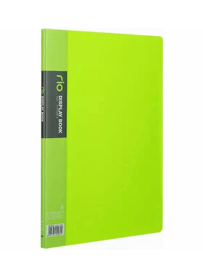 حافظة بتصميم بعدد 10 جيوب شفافة للعرض أخضر