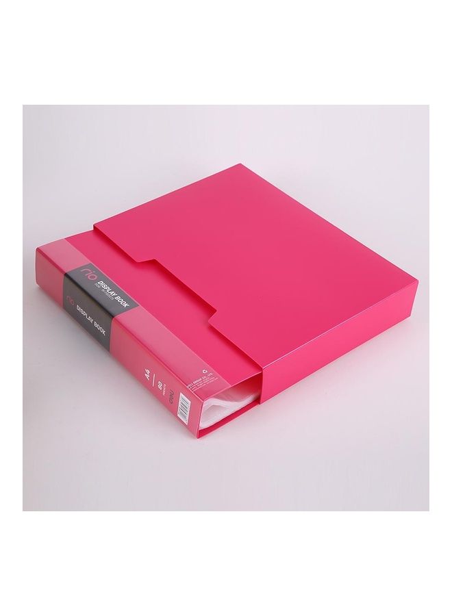 ديلي دفتر لعرض الملفات مع حافظة مكون من 80 جيب وردي