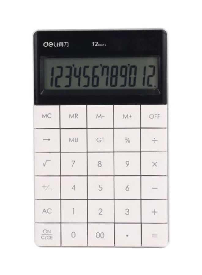 Deli - 12-Digits Calculator White - Image 1