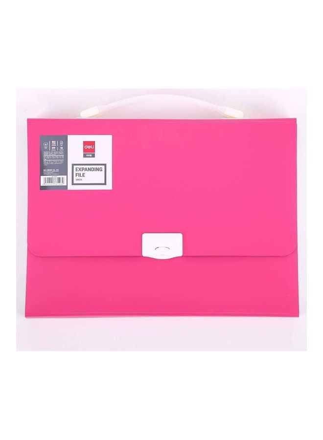 Deli Expanding File With Handle Pink