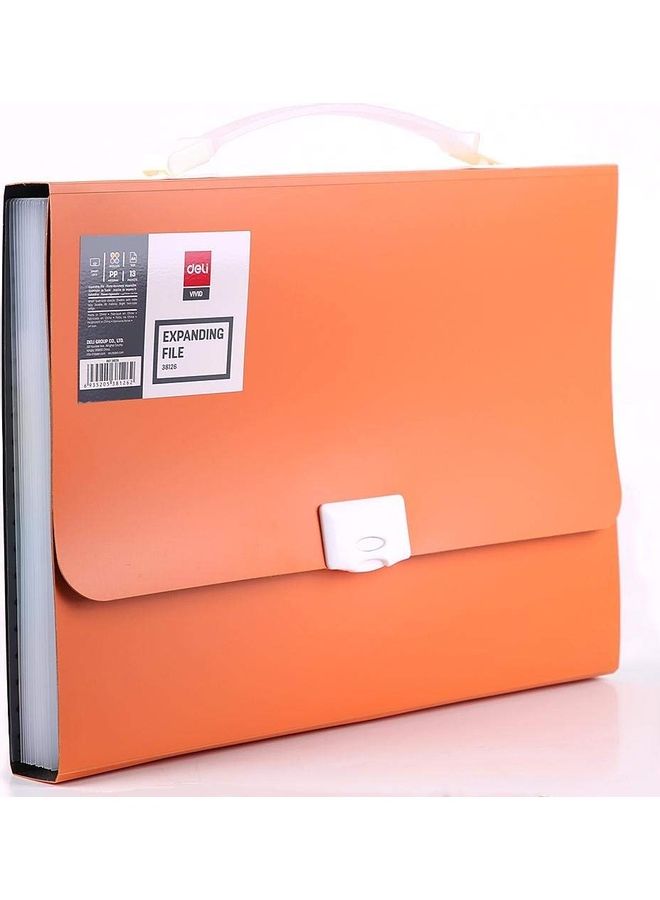 Deli Expanding File With Handle Orange