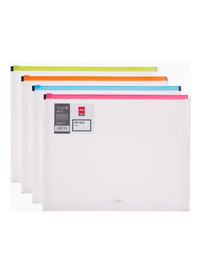 Deli 4-Piece Zipper Bag Set Multicolour 