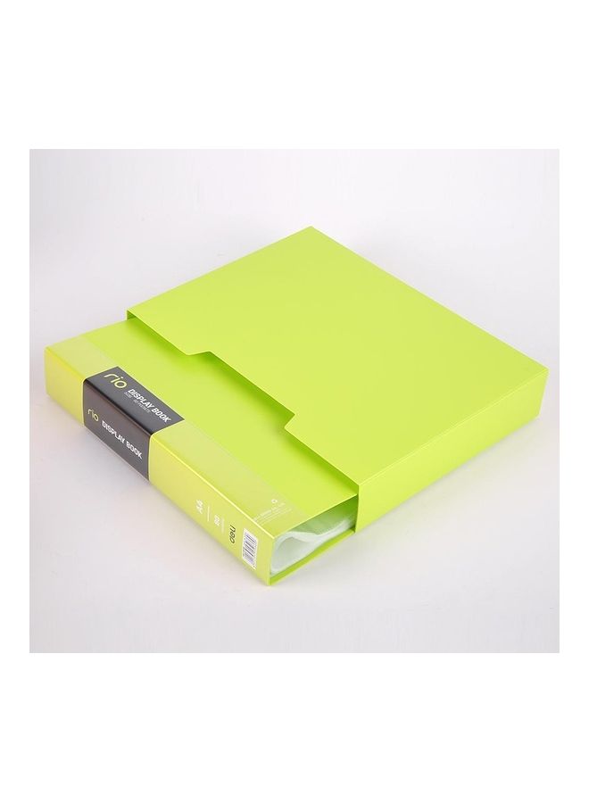 ديلي دفتر لعرض الملفات مع حافظة مكون من 80 جيب أخضر