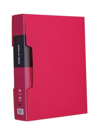دفتر لعرض الملفات مع حافظة مكون من 100 جيب أحمر - v1623243263/N48068679A_1