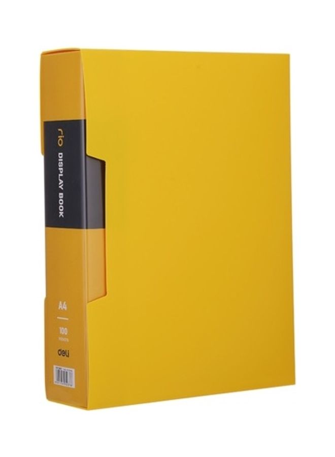 Deli 100-Pocket Display Book File With Case Yellow