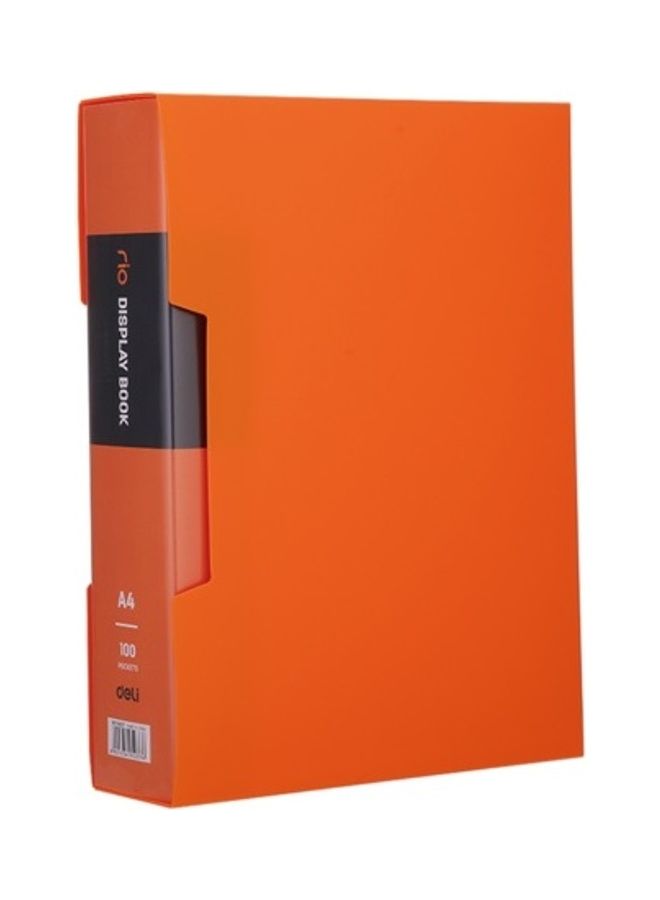 ديلي دفتر ملفات للعرض ريو مع حافظة مكون من 100 جيب برتقالي