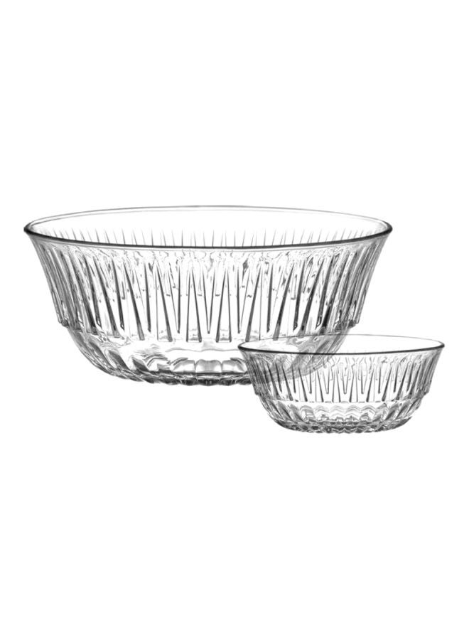 لاف وعاء تقديم مكون من 7 قطع، وعاء تقديم كبير شفاف 2050 مل، أوعية تقديم 345 مل شفاف Large Serving Bowl 2050 ml, Serving Bowls 345ملليلتر - Image 2