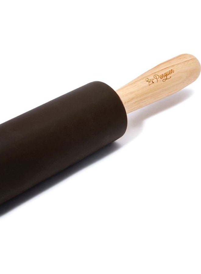 Penguen Silicone Rolling Pin With Wood Handle Brown/Beige 47cm - Image 2