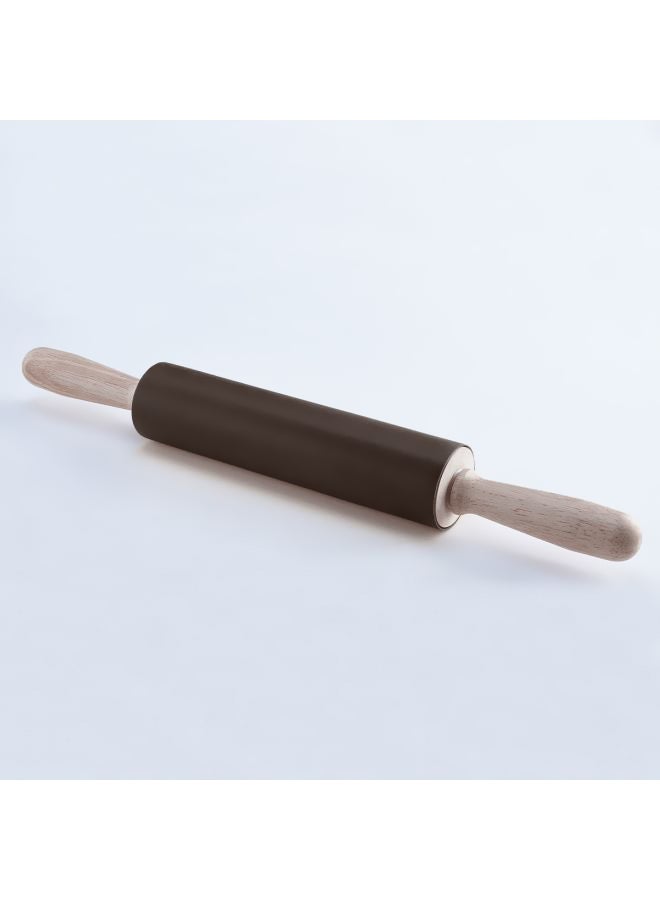 Penguen Silicone Rolling Pin With Wood Handle Brown/Beige 47cm - Image 3