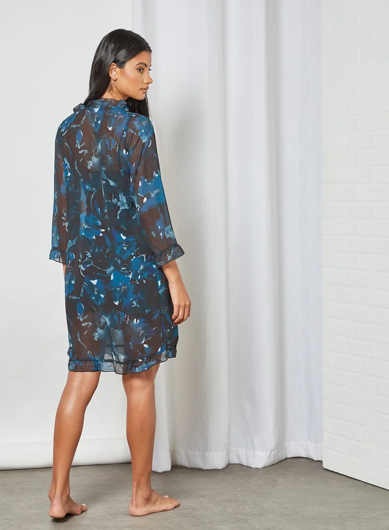 Private Lives All-Over Print Nightdress Set (Set of 2) Multicolour