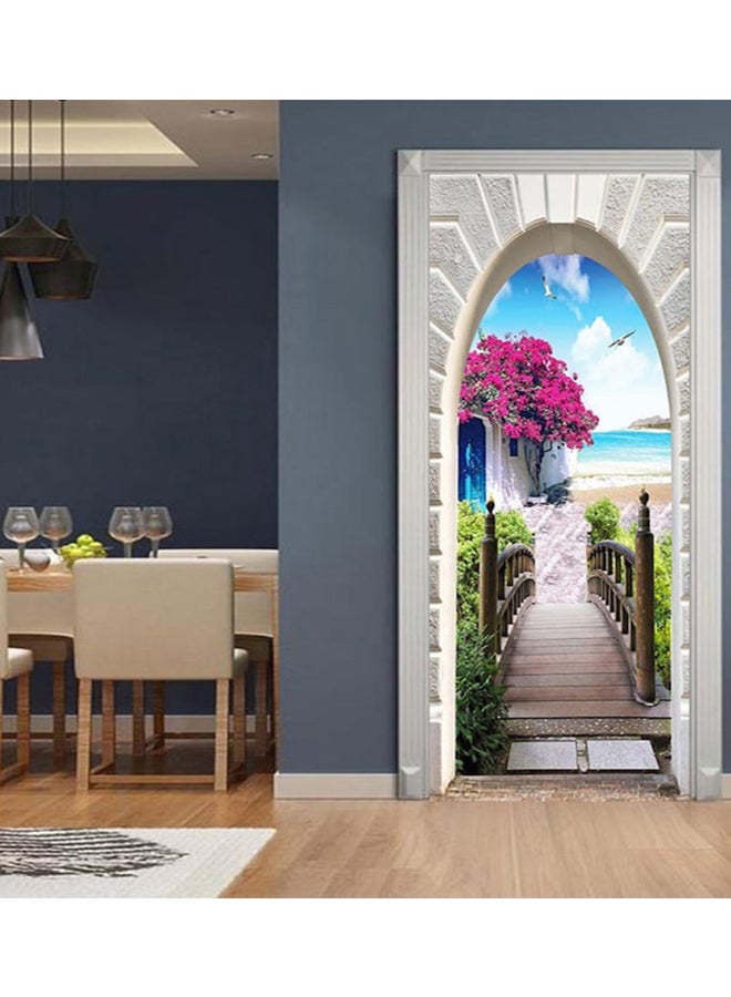 Beauenty Set Of 2 Pieces 3D Self-Adhesive Door Stickers Multicolour 38.5x200x2cm - Image 2