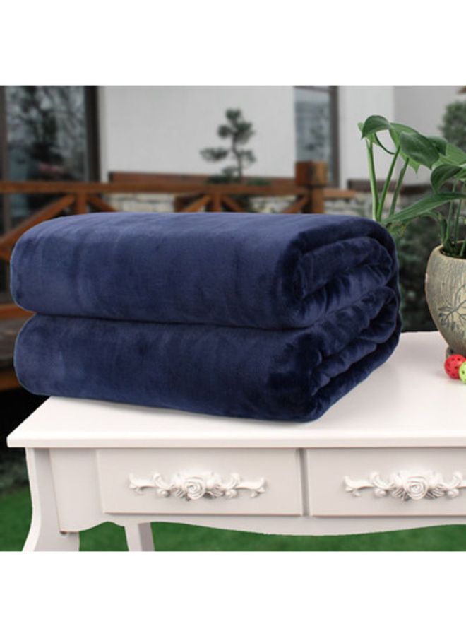 Beauenty Solid Colour Blanket Flannel Blue 120x200cm 