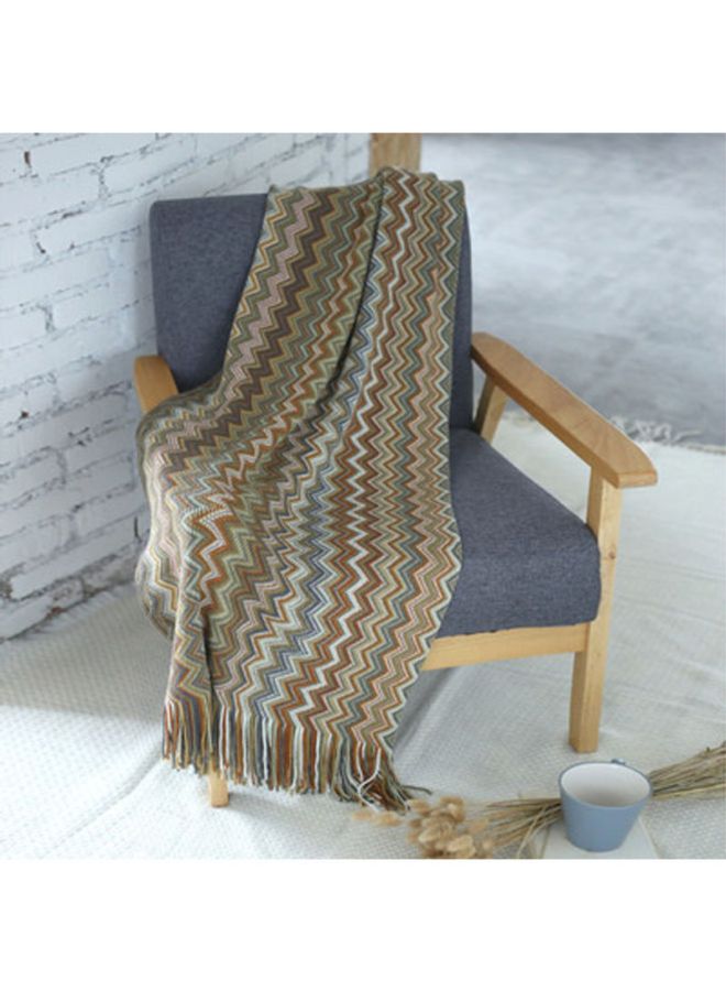 Beauenty Imitation Cashmere Blanket Combination Brown/White/Blue 130x150cm 
