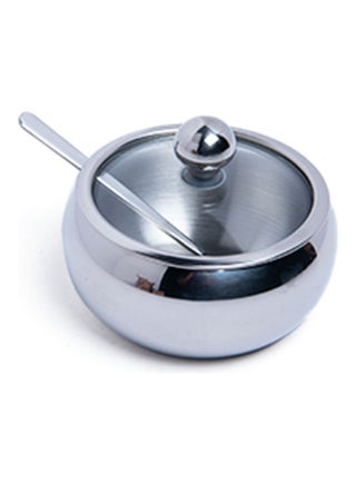 Sugar Bowl With Spoon And Lid Silver 10x10x8cm - v1623260610/N48072315A_1