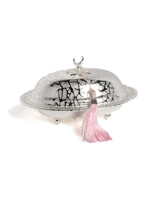 Elegant Serving Plate With Lid Silver 18.5x13.5x10.5cm