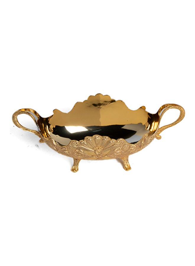Squalo Serving Plate With Handles Gold 26x11x11cm  - Image 1