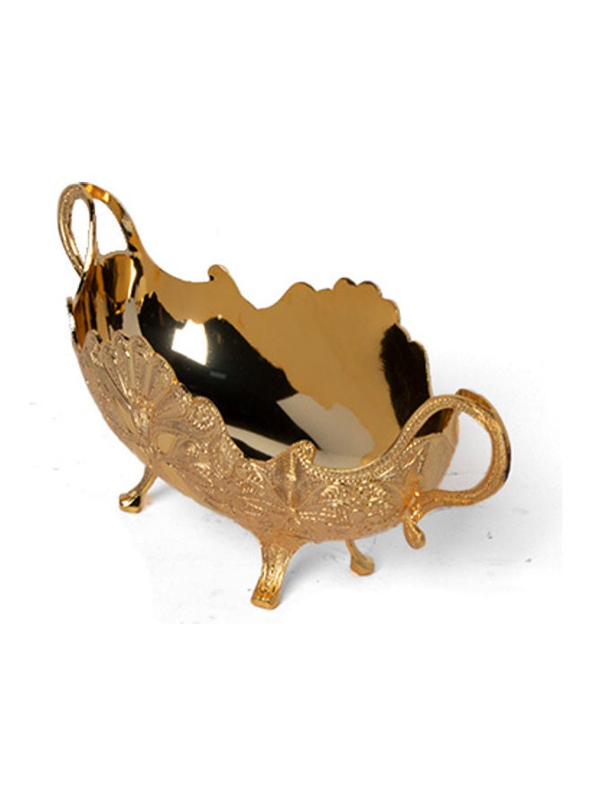 Squalo Serving Plate With Handles Gold 26x11x11cm  - Image 2